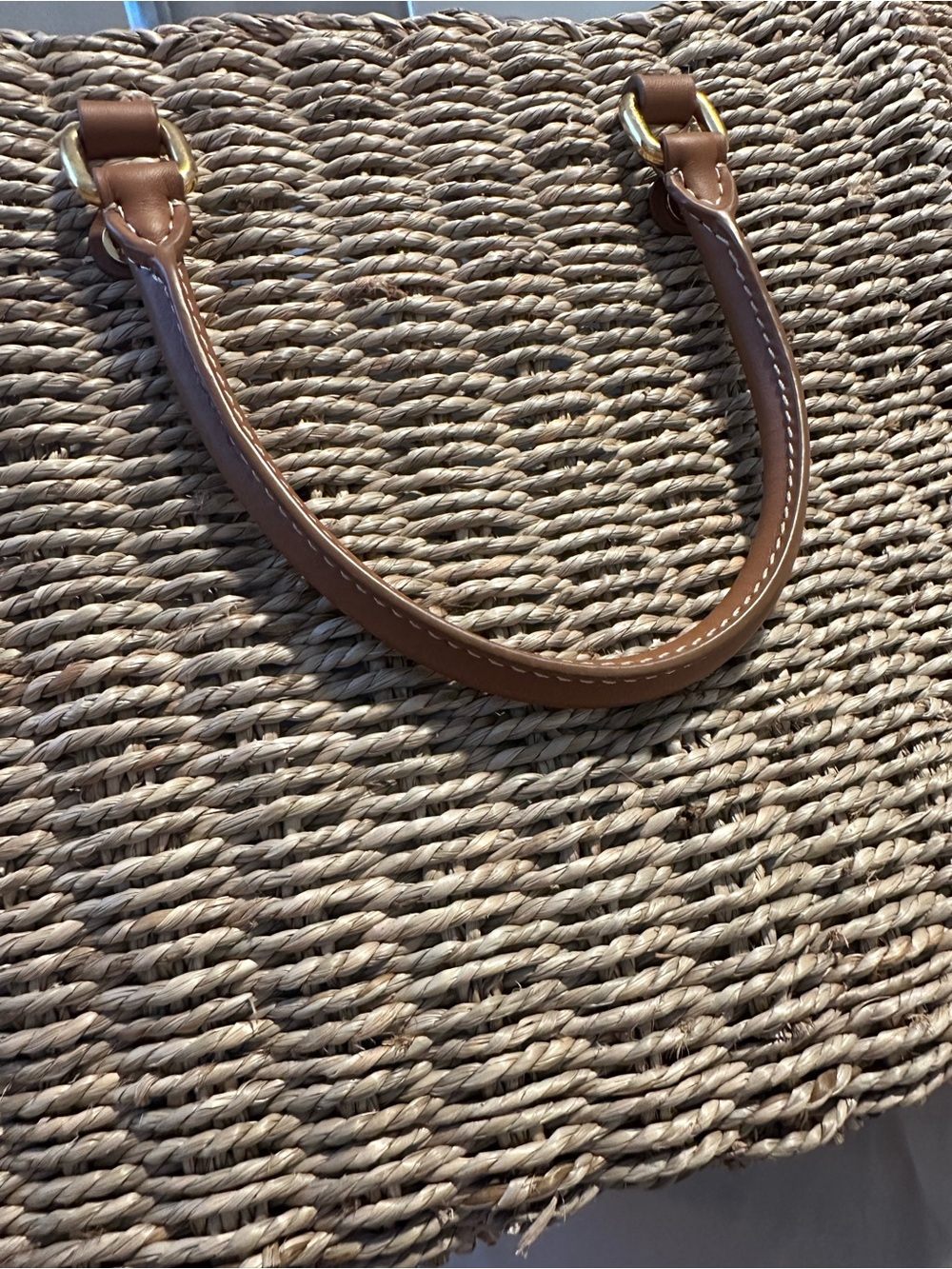 CH Carolina Herrera Vendome Woven Raffia Leather Tote Large Summer Bag - Picture 14 of 16